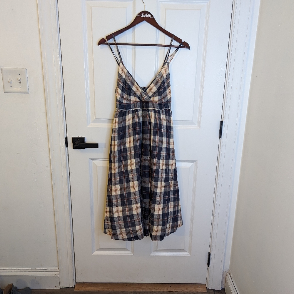 Vintage J. Crew Blue Plaid Sundress, size 4